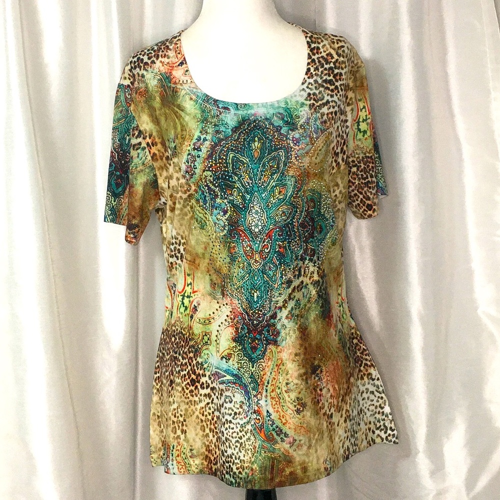 3 for $75!!! Pierri animal print Bohemian styled T-shirt, size Large.